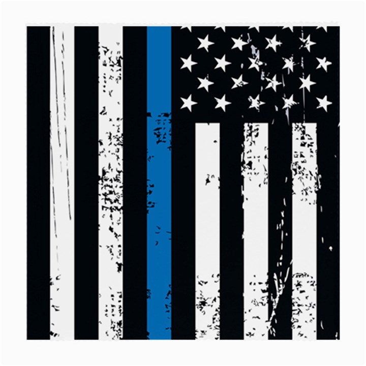 I back the blue The Thin Blue Line with Grunge US flag Medium Glasses Cloth