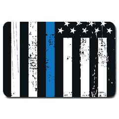 I Back The Blue The Thin Blue Line With Grunge Us Flag Large Doormat  by snek