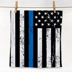 I Back The Blue The Thin Blue Line With Grunge Us Flag Face Towel by snek