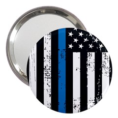 I Back The Blue The Thin Blue Line With Grunge Us Flag 3  Handbag Mirrors by snek