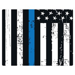 I Back The Blue The Thin Blue Line With Grunge Us Flag Double Sided Flano Blanket (medium)  by snek