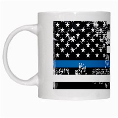 I Back The Blue The Thin Blue Line With Grunge Us Flag White Mugs by snek