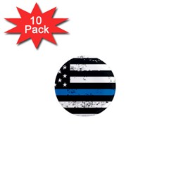 I Back The Blue The Thin Blue Line With Grunge Us Flag 1  Mini Magnet (10 Pack)  by snek