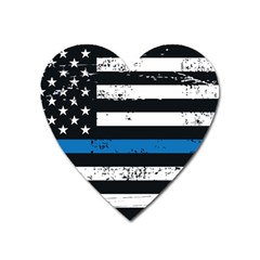 I Back The Blue The Thin Blue Line With Grunge Us Flag Heart Magnet by snek