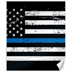 I Back The Blue The Thin Blue Line With Grunge Us Flag Canvas 20  X 24  by snek