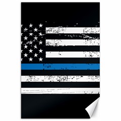 I Back The Blue The Thin Blue Line With Grunge Us Flag Canvas 20  X 30  by snek