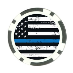 I Back The Blue The Thin Blue Line With Grunge Us Flag Poker Chip Card Guard by snek