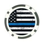 I back the blue The Thin Blue Line with Grunge US flag Poker Chip Card Guard Front