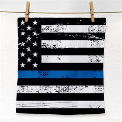 I Back The Blue The Thin Blue Line With Grunge Us Flag Face Towel by snek