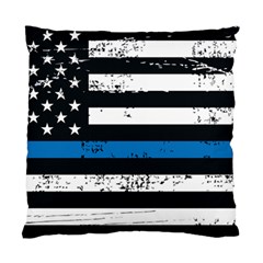 I Back The Blue The Thin Blue Line With Grunge Us Flag Standard Cushion Case (one Side) by snek