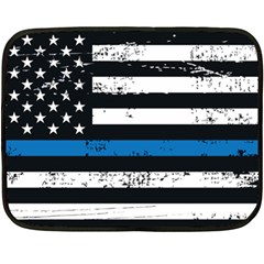 I Back The Blue The Thin Blue Line With Grunge Us Flag Fleece Blanket (mini) by snek