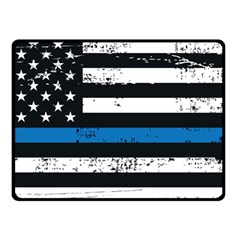 I Back The Blue The Thin Blue Line With Grunge Us Flag Fleece Blanket (small) by snek