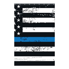 I Back The Blue The Thin Blue Line With Grunge Us Flag Shower Curtain 48  X 72  (small)  by snek