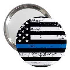 I Back The Blue The Thin Blue Line With Grunge Us Flag 3  Handbag Mirrors by snek