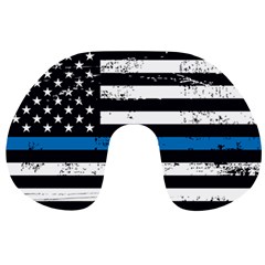 I Back The Blue The Thin Blue Line With Grunge Us Flag Travel Neck Pillows by snek