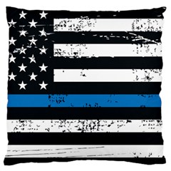 I Back The Blue The Thin Blue Line With Grunge Us Flag Standard Flano Cushion Case (one Side) by snek