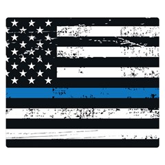 I Back The Blue The Thin Blue Line With Grunge Us Flag Double Sided Flano Blanket (small)  by snek