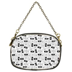 Tape Cassette 80s Retro Genx Pattern Black And White Chain Purse (two Sides) by genx