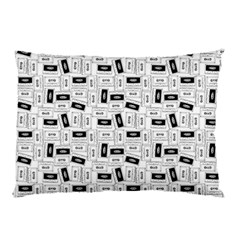 Tape Cassette 80s Retro Genx Pattern Black And White Pillow Case by genx