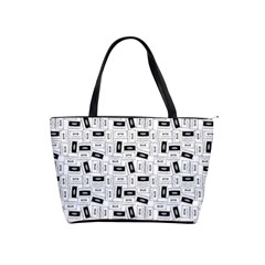 Tape Cassette 80s Retro Genx Pattern Black And White Classic Shoulder Handbag by genx