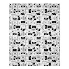 Tape Cassette 80s Retro Genx Pattern Black And White Shower Curtain 60  X 72  (medium)  by genx