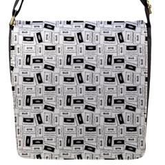 Tape Cassette 80s Retro Genx Pattern Black And White Flap Closure Messenger Bag (s) by genx