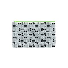 Tape Cassette 80s Retro Genx Pattern Black And White Cosmetic Bag (xs) by genx