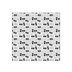 Tape Cassette 80s Retro Genx Pattern Black And White Satin Bandana Scarf by genx