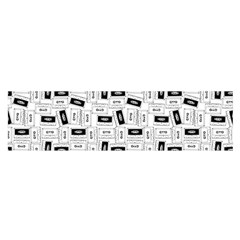 Tape Cassette 80s Retro Genx Pattern Black And White Satin Scarf (oblong) by genx