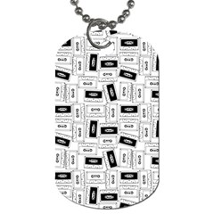 Tape Cassette 80s Retro Genx Pattern Black And White Dog Tag (two Sides) by genx