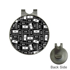 Tape Cassette 80s Retro Genx Pattern Black And White Hat Clips With Golf Markers by genx