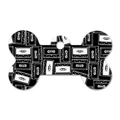 Tape Cassette 80s Retro Genx Pattern Black And White Dog Tag Bone (one Side) by genx