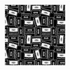 Tape Cassette 80s Retro GenX Pattern black and White Medium Glasses Cloth