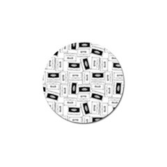 Tape Cassette 80s Retro Genx Pattern Black And White Golf Ball Marker by genx