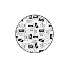 Tape Cassette 80s Retro Genx Pattern Black And White Hat Clip Ball Marker by genx