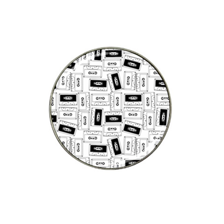 Tape Cassette 80s Retro GenX Pattern black and White Hat Clip Ball Marker (10 pack)