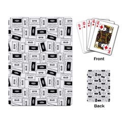 Tape Cassette 80s Retro Genx Pattern Black And White Playing Cards Single Design by genx