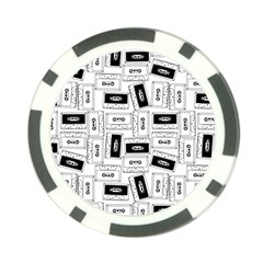 Tape Cassette 80s Retro Genx Pattern Black And White Poker Chip Card Guard by genx