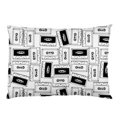 Tape Cassette 80s Retro Genx Pattern Black And White Pillow Case by genx