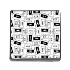 Tape Cassette 80s Retro Genx Pattern Black And White Memory Card Reader (square 5 Slot) by genx