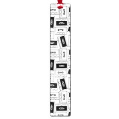 Tape Cassette 80s Retro Genx Pattern Black And White Large Book Marks by genx