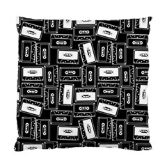 Tape Cassette 80s Retro Genx Pattern Black And White Standard Cushion Case (one Side) by genx