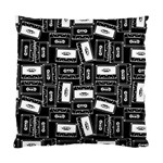 Tape Cassette 80s Retro GenX Pattern black and White Standard Cushion Case (One Side) Front