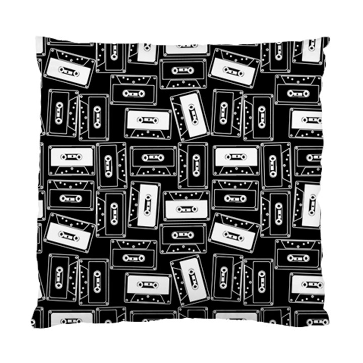 Tape Cassette 80s Retro GenX Pattern black and White Standard Cushion Case (One Side)