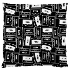 Tape Cassette 80s Retro GenX Pattern black and White Standard Flano Cushion Case (One Side)