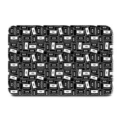 Tape Cassette 80s Retro Genx Pattern Black And White Plate Mats by genx