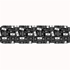 Tape Cassette 80s Retro Genx Pattern Black And White Large Bar Mats by genx