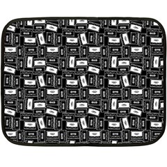 Tape Cassette 80s Retro Genx Pattern Black And White Fleece Blanket (mini) by genx