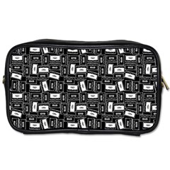 Tape Cassette 80s Retro GenX Pattern black and White Toiletries Bag (Two Sides)