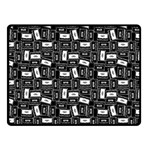 Tape Cassette 80s Retro GenX Pattern black and White Fleece Blanket (Small) 50 x40  Blanket Front